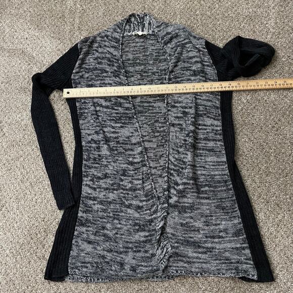 Eileen Fisher White And Black 100% Linen Knit Open Front Drape Cardigan Size XS - Picture 6 of 9